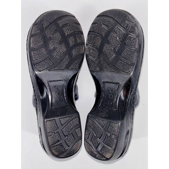 BOC Born Concept Women's Peggy Shoes Navy 8.5 Embossed Paisley Slip-On Clogs EUC - Picture 6 of 13